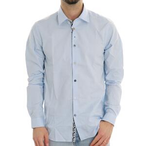 CAMICIA CONTRASTI SSEINSE CELESTE